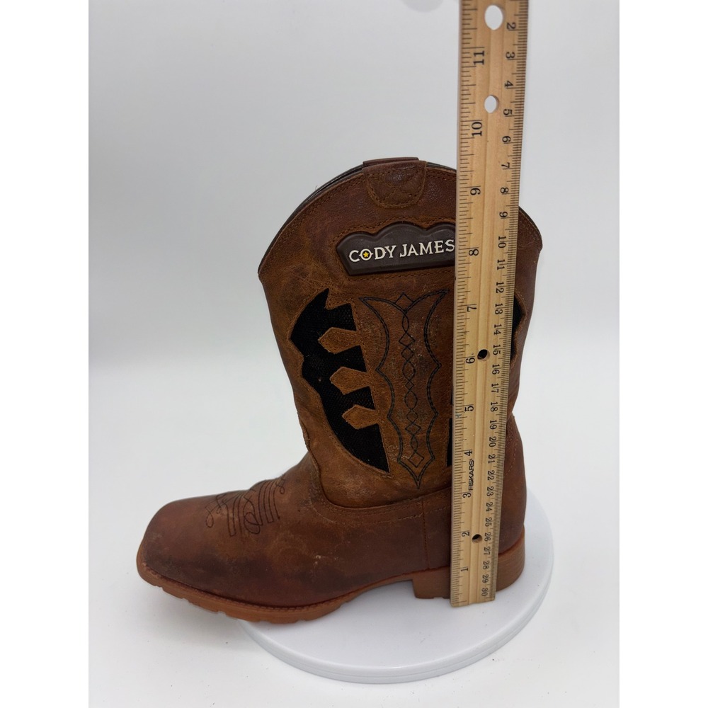 CODY JAMES Cowboy Boot Western Kids Brown Leather Square Toe Boys Little Youth 3 - Picture 13 of 13